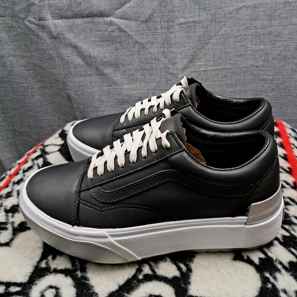 %Vans Old Skool Stacked (Shiny) Black Men's 7.5/Women's 9 / A 49
